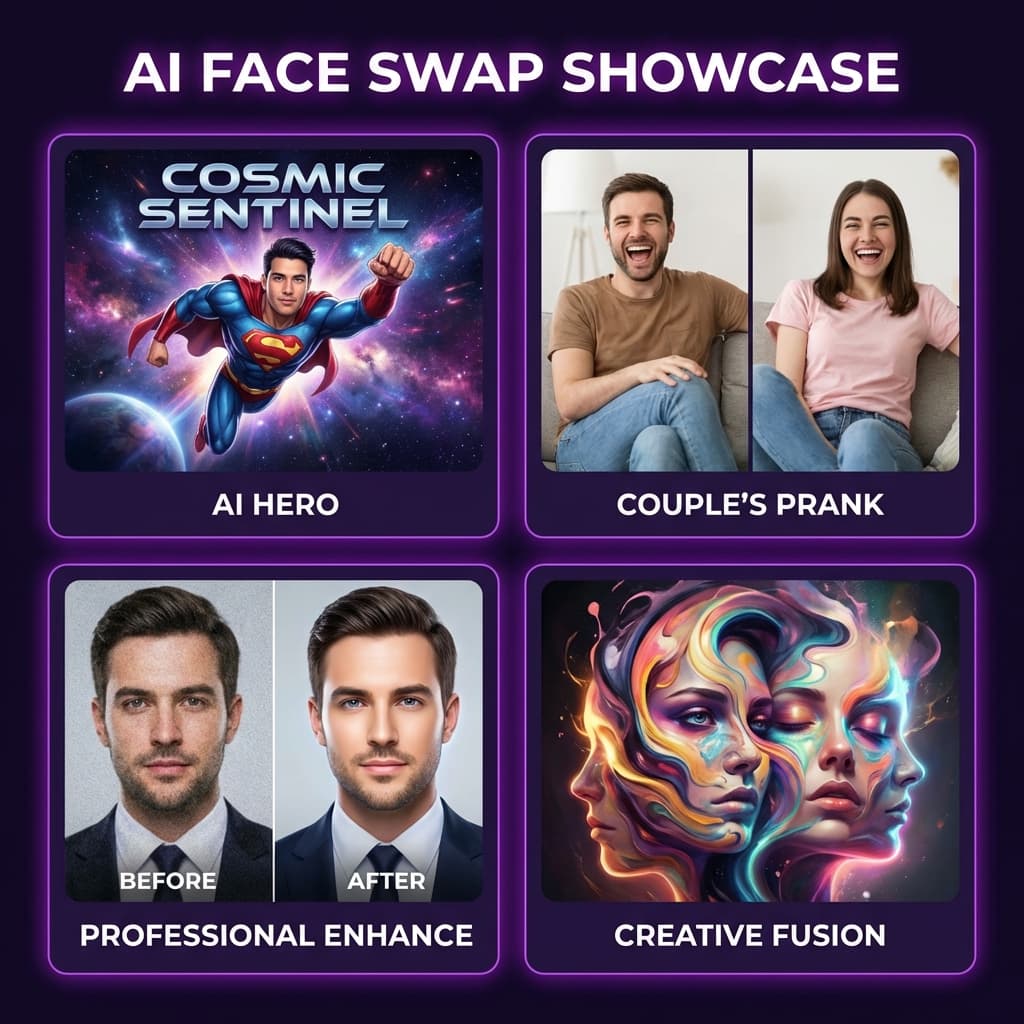 Creative AI Face Swap Examples